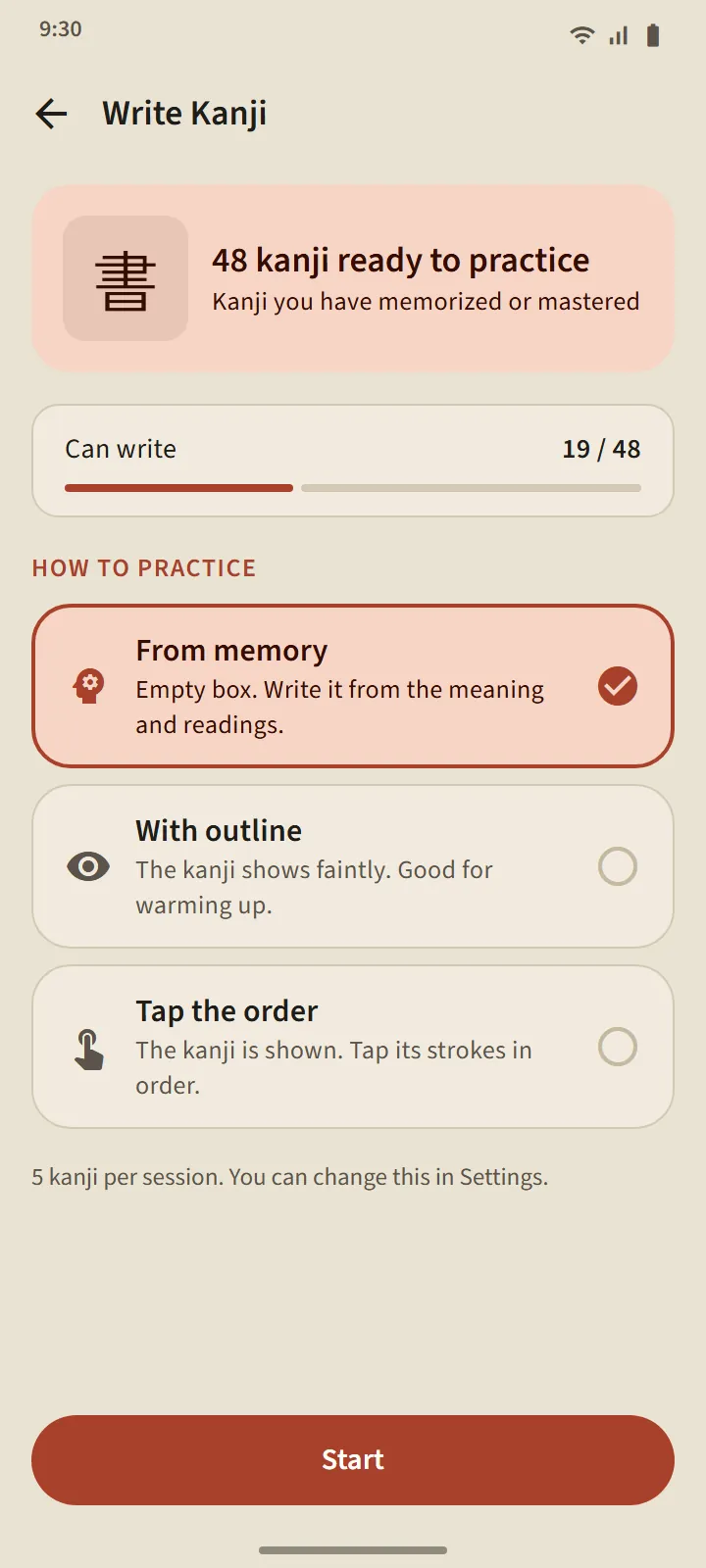 Kanji writing: stroke by stroke