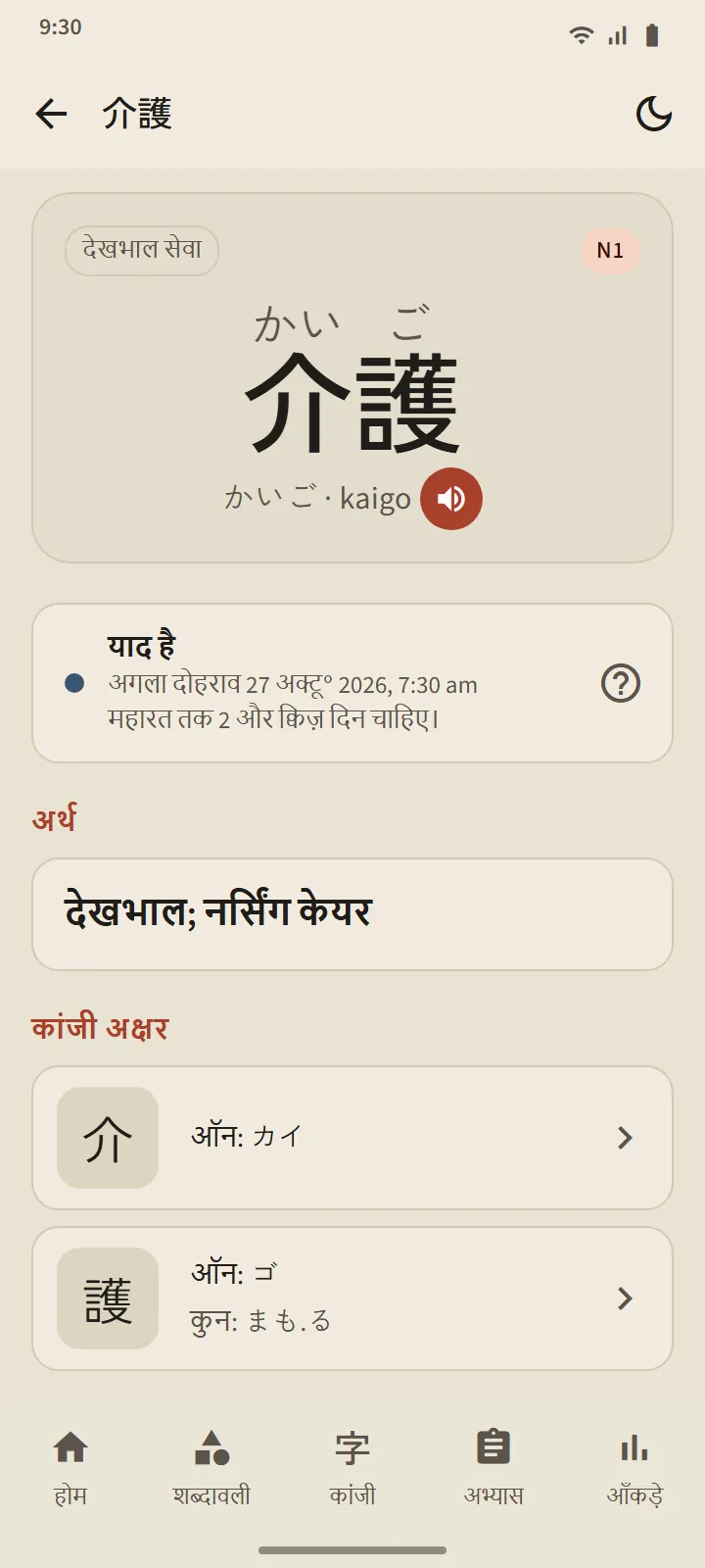 कांजी का विवरण और विशेष सेट