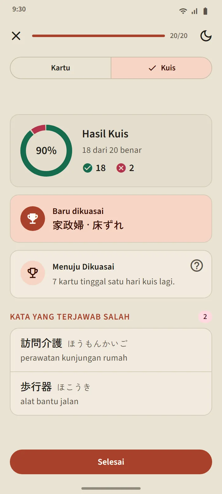 Empat tahap, dan Dikuasai harus dibuktikan