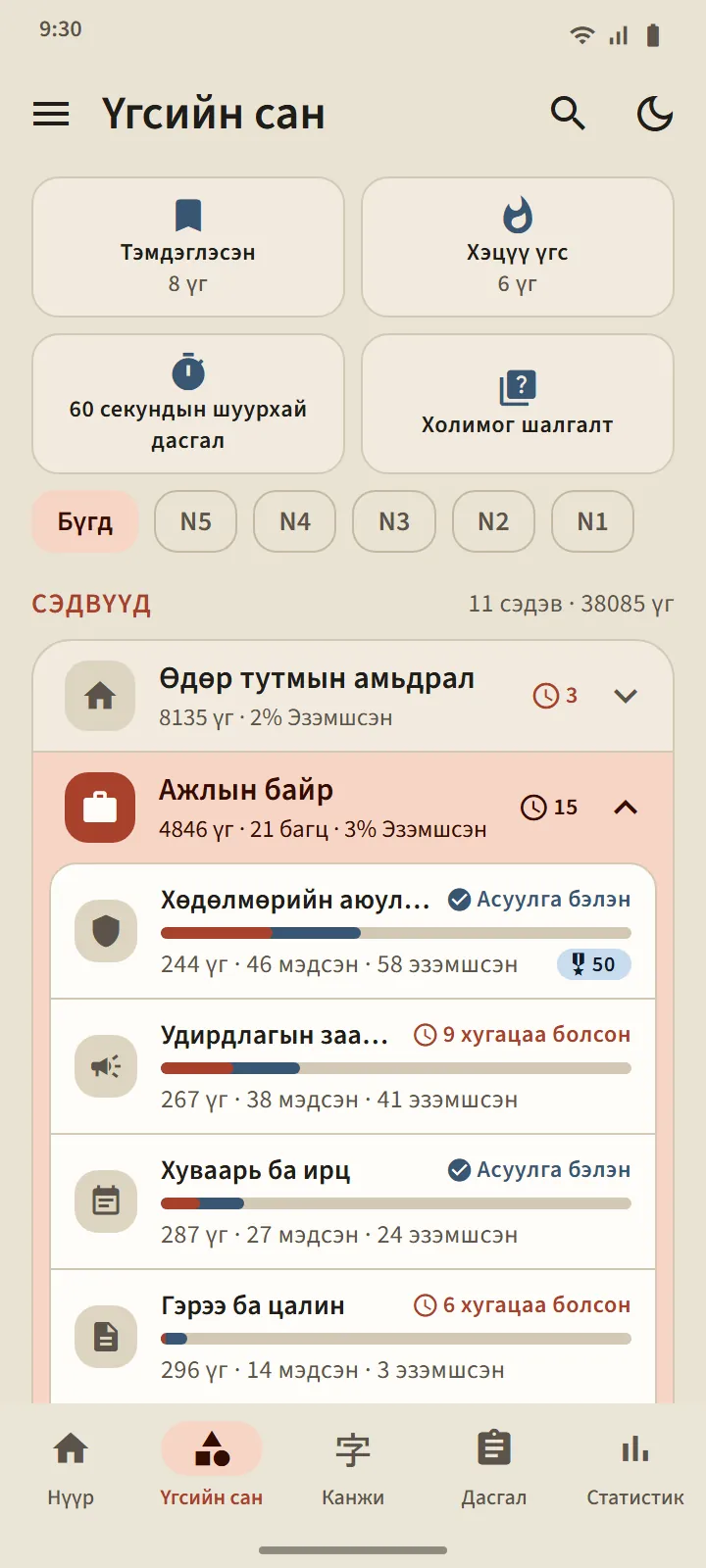 Сэдвээр суралцаж, үг бүрийг хянаарай