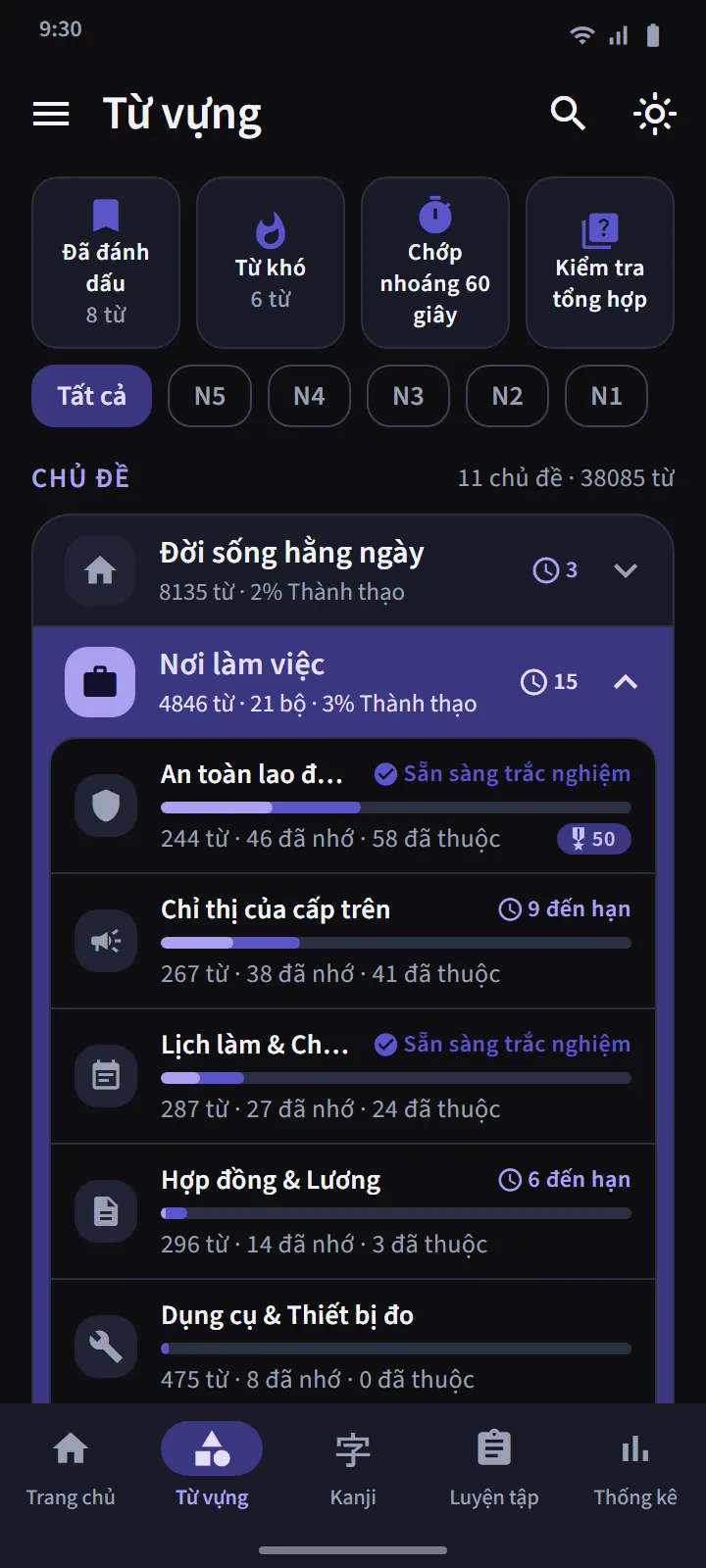 Bộ thẻ đặc biệt và luyện nhanh