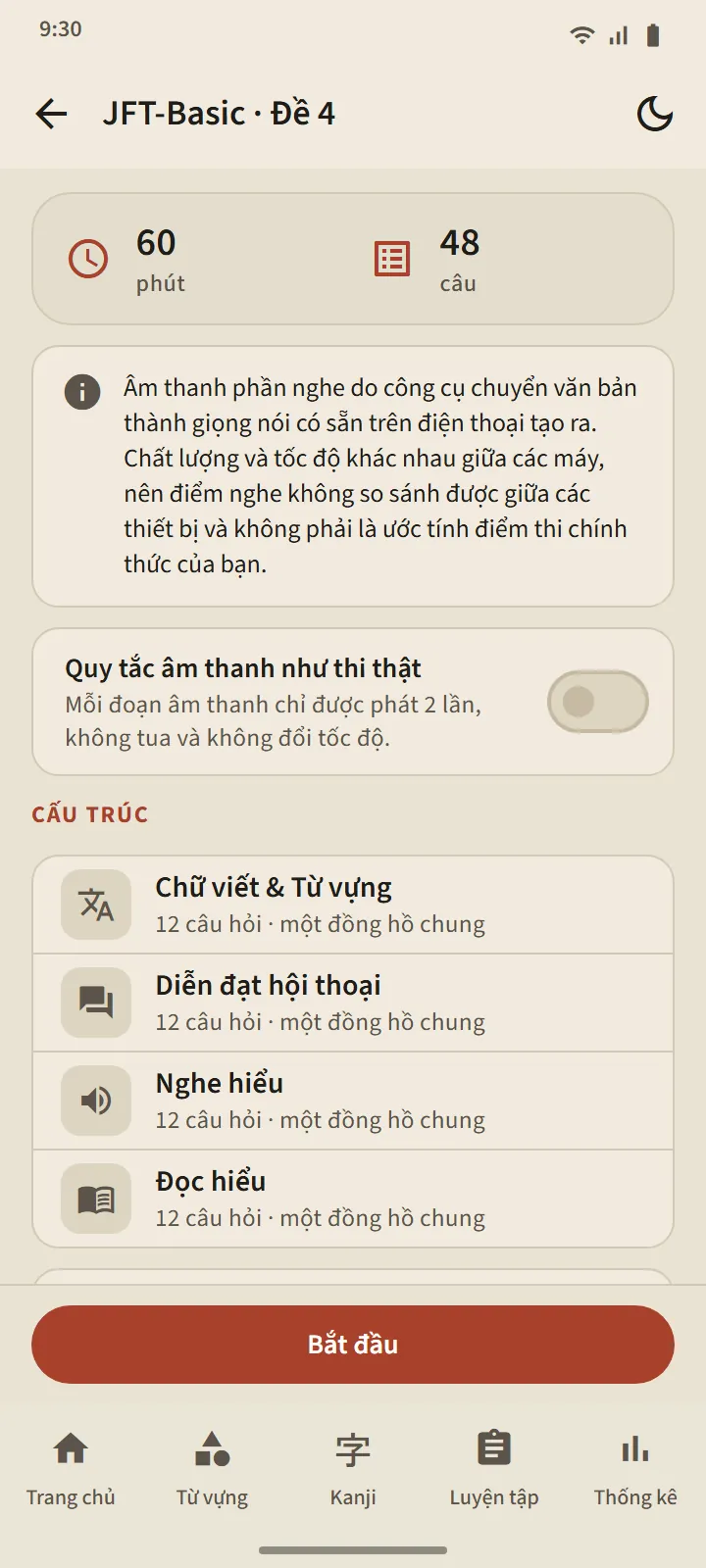 Dạng câu hỏi theo đúng các kỳ thi thật